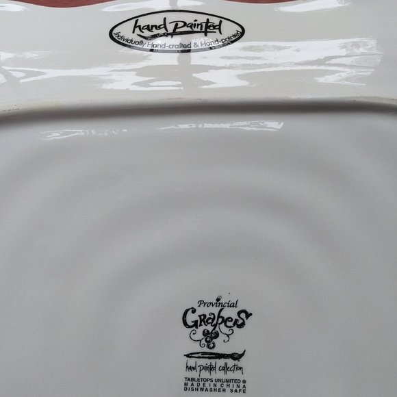 Large Square Ceramic Platter with Grapes - Picture 4 of 4